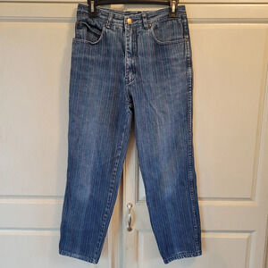 Vintage Jordache Multicolor Candy-striped Straightleg Jeans